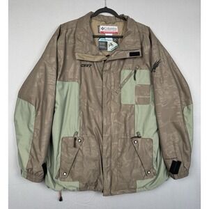 Columbia Convert Jacket Mens XL Brown Green Waterproof Vented Ski Snow Winter